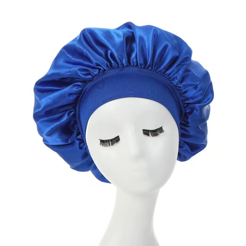 Women Satin Bonnet Solid Color Wide Brim Sleeping Shower Curly Hair Daily Fashion - Image 7