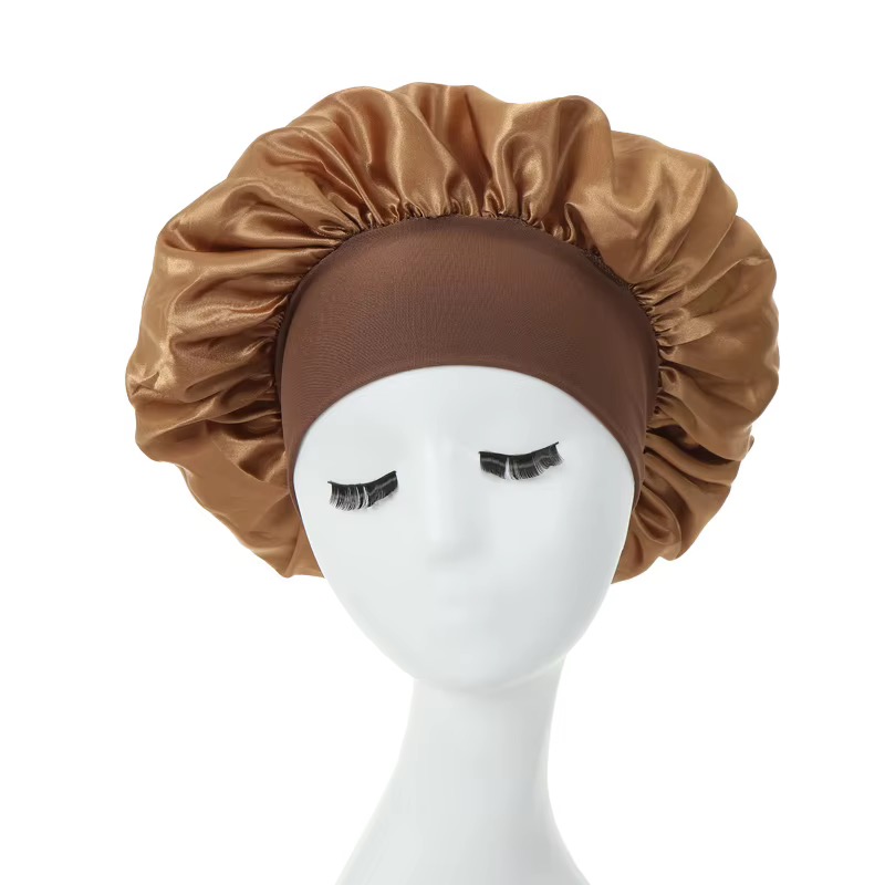 Women Satin Bonnet Solid Color Wide Brim Sleeping Shower Curly Hair Daily Fashion - Image 13