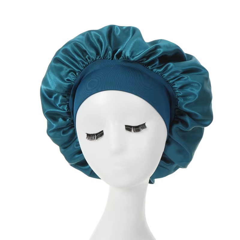 Women Satin Bonnet Solid Color Wide Brim Sleeping Shower Curly Hair Daily Fashion - Image 15