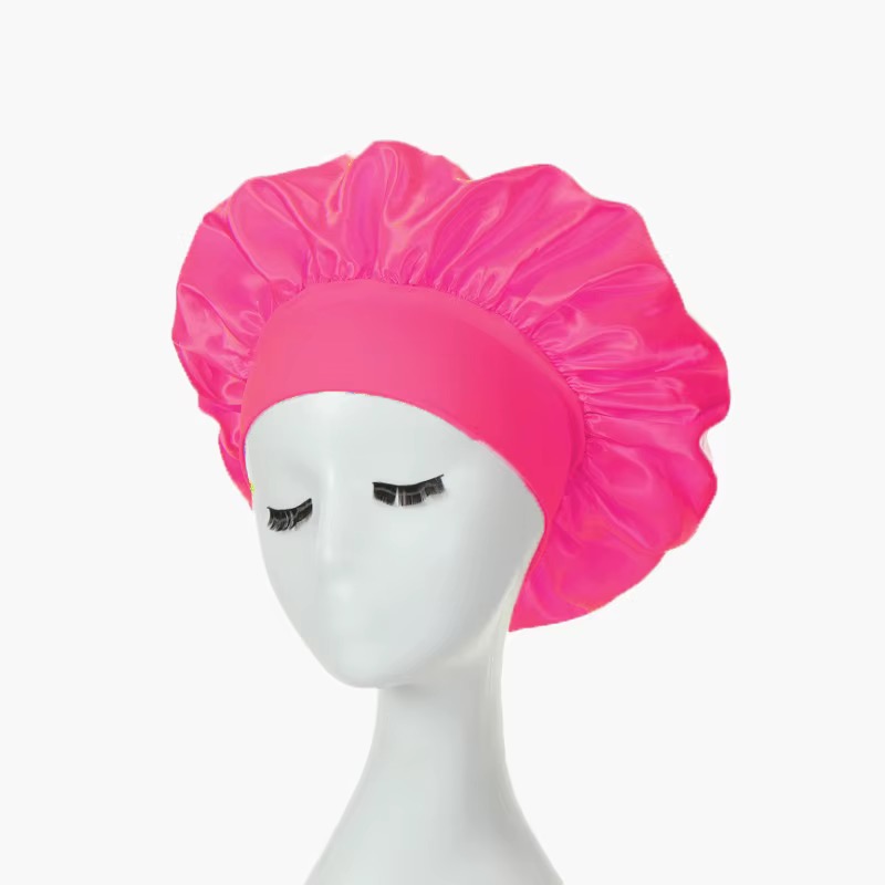 Women Satin Bonnet Solid Color Wide Brim Sleeping Shower Curly Hair Daily Fashion - Image 17