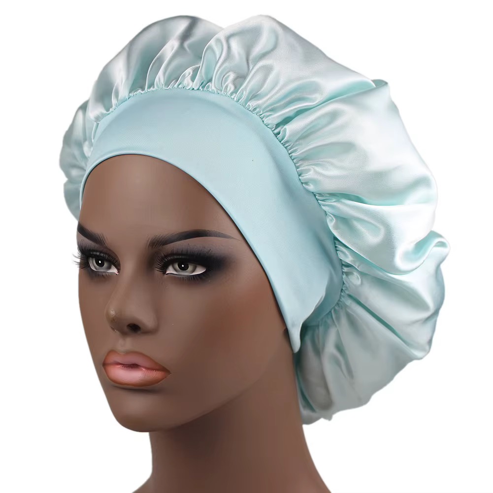 Women Satin Bonnet Solid Color Wide Brim Sleeping Shower Curly Hair Daily Fashion - Image 18