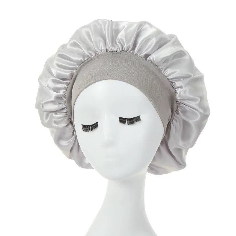 Women Satin Bonnet Solid Color Wide Brim Sleeping Shower Curly Hair Daily Fashion - Image 19